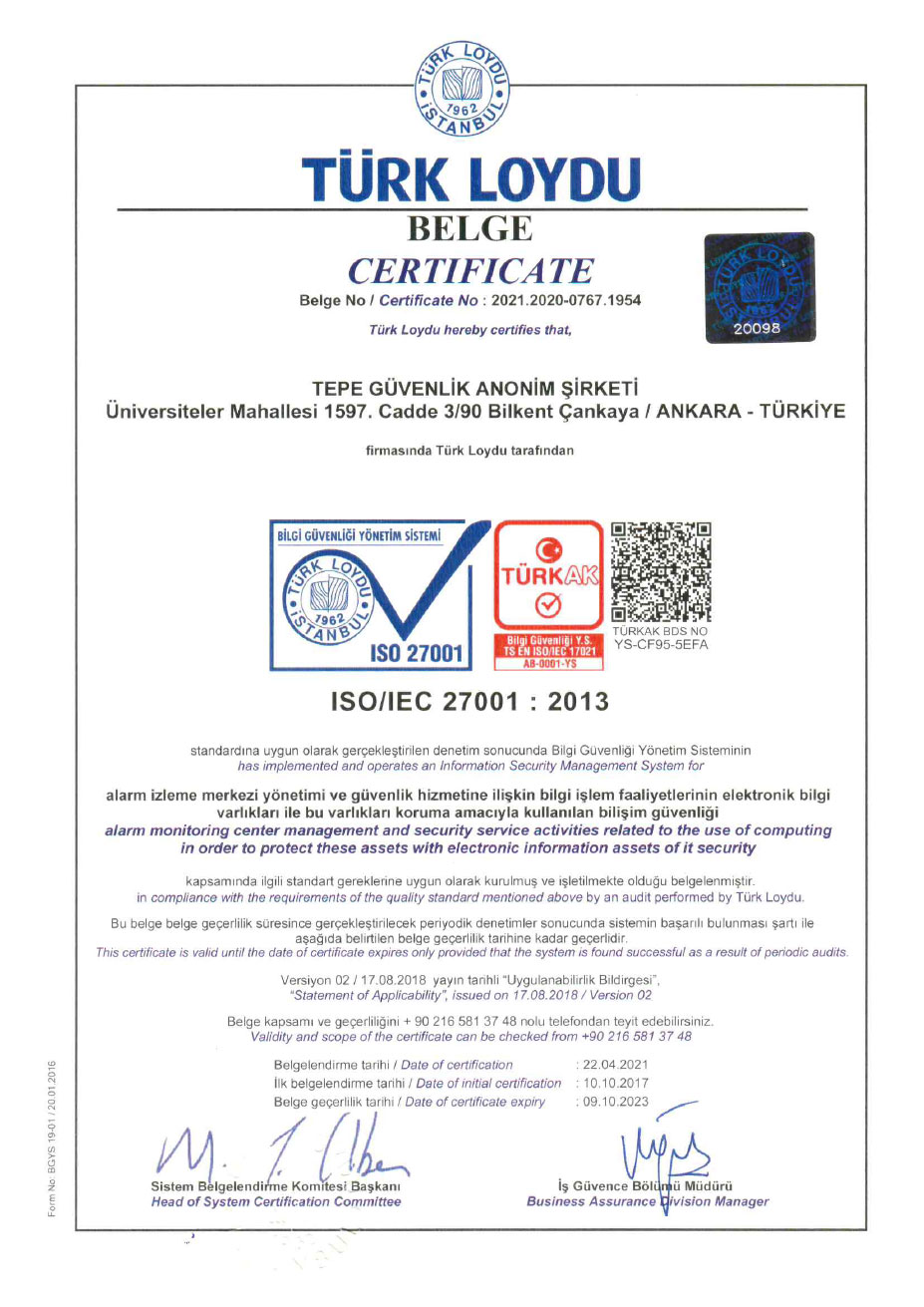 TS EN ISO 27001:2013x